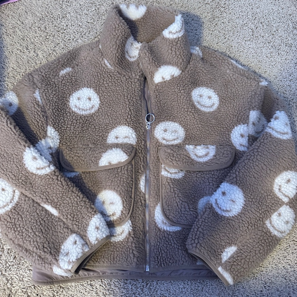 Elodie smiley face Sherpa sweatshirt